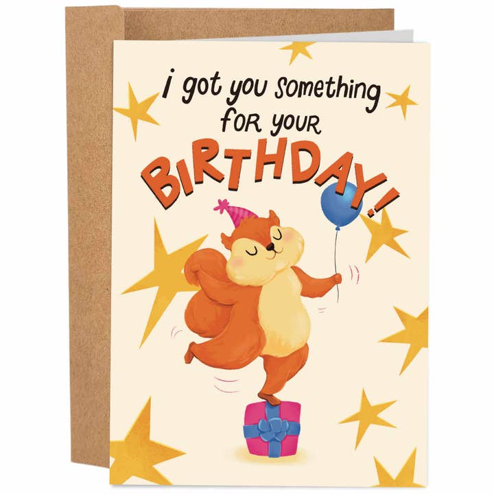 Sleazy Greetings - Wholesale Birthday Card - Deez Nuts Squirrel Birthday Card | Funny Birthday Card