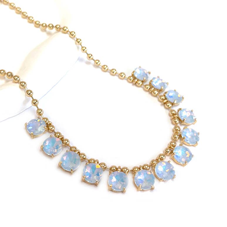 StarryNYC - Wholesale Beaded/Pearl Necklace - Crystal Glass Bead Dangle Station Ball Beaded Chain Necklace21