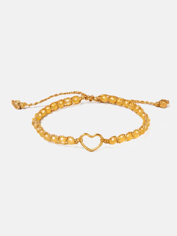 Bracelet en cristal de citrine pour enfants | Or pour la vente par Nusands