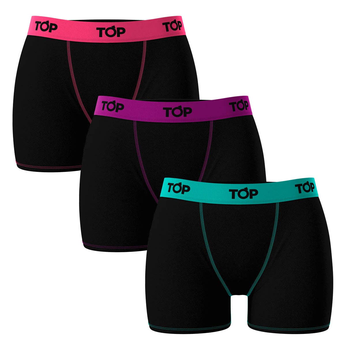 TOP - Wholesale Underwear - Women's - Women Boxer Brief Modal - Pack of 3 Colors5