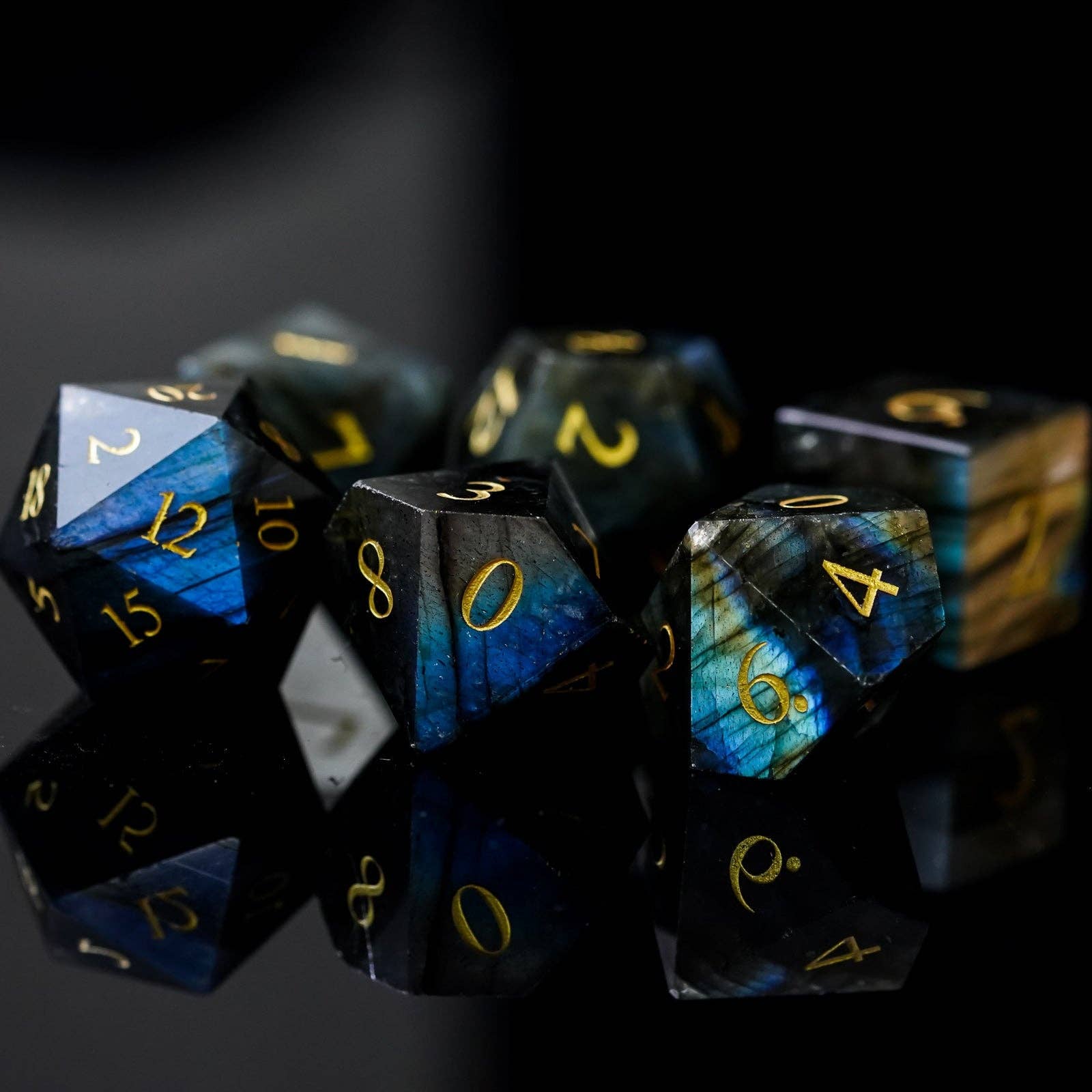 Geek Therapeutics - Wholesale Dice - Labradorite Gemstone Dice Set1