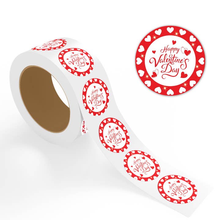 Valentine’s Day - 500 Labels/Roll - 2"x2" - Style 5 for wholesale by StickerJet