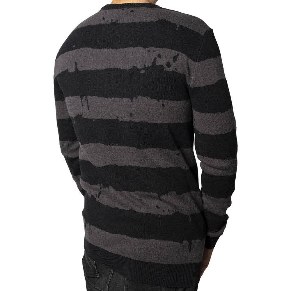 Kreepsville - Wholesale Knit Sweater - Men's - Destroyer Stripe Grey Sweater2