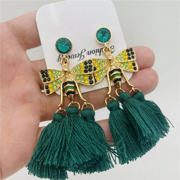Mio Queena - Wholesale Tassel earrings - Bohemian Bee Pendant Tassel Earrings1