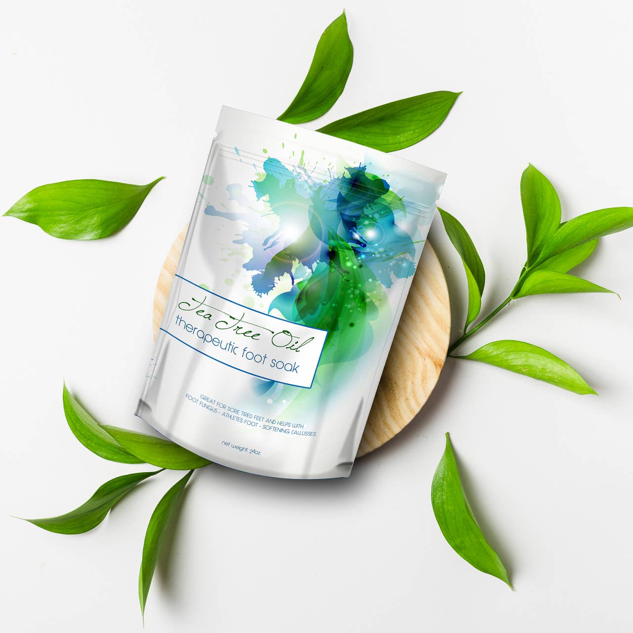 The Midwest Sea Salt Company - Vendita all'ingrosso Sali da bagno - Bagno minerale per piedi con olio di melaleuca 24oz per funghi alle unghie3