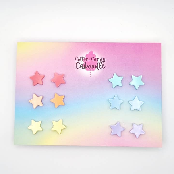 Pastel Star Stud Earrings for wholesale by Cotton Candy Caboodle