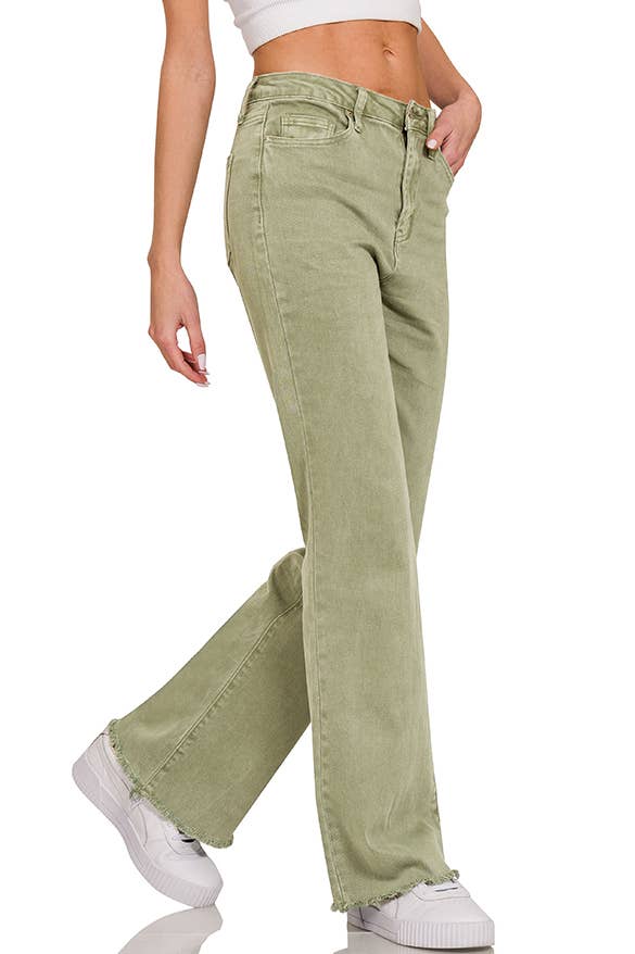 42POPS – wholesale Jeans - Dam – ",.._ Syra tvättade fransade fållfärgade denimjeansbyxor20