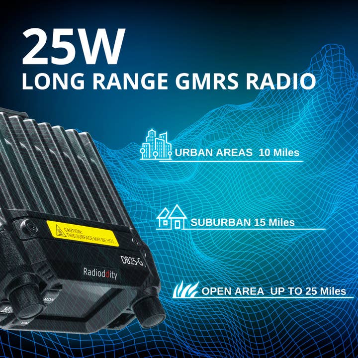 Radioddity - Wholesale Small/Handheld Appliance - Radioddity DB25-G GMRS Mobile Radio | 25W | Quad Watch | UHF VHF Scanning | Repeater Capable