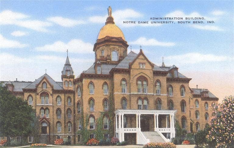 Found Image Press - Wholesale Postcard - Postcard IN-307 Notre Dame Administration Building0