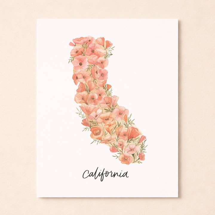 California State Flower Poppy | Watercolor Art Print for wholesale by Coley Kuyper Art