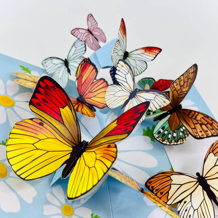 Butterfly Garden 3D Pop Up Greeting Card for wholesale by The Paper Mix