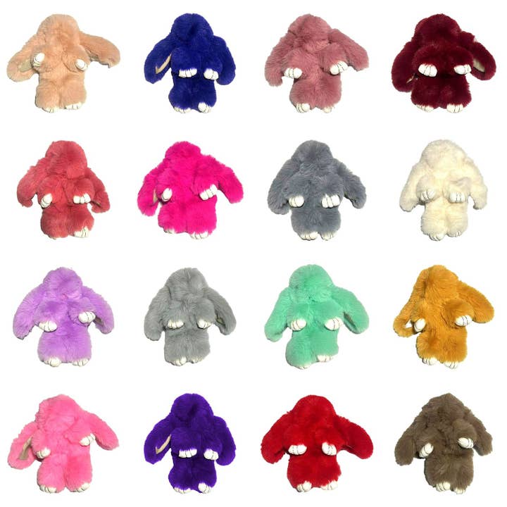 Diacly - Wholesale Keychain - Women's - 5.5 Inches Long Hair Soft Pompom Bunny Keychain11