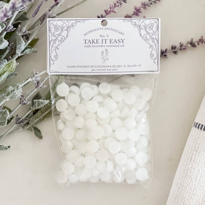 Take It Easy Wax Dots for wholesale by MediScents Apothecary