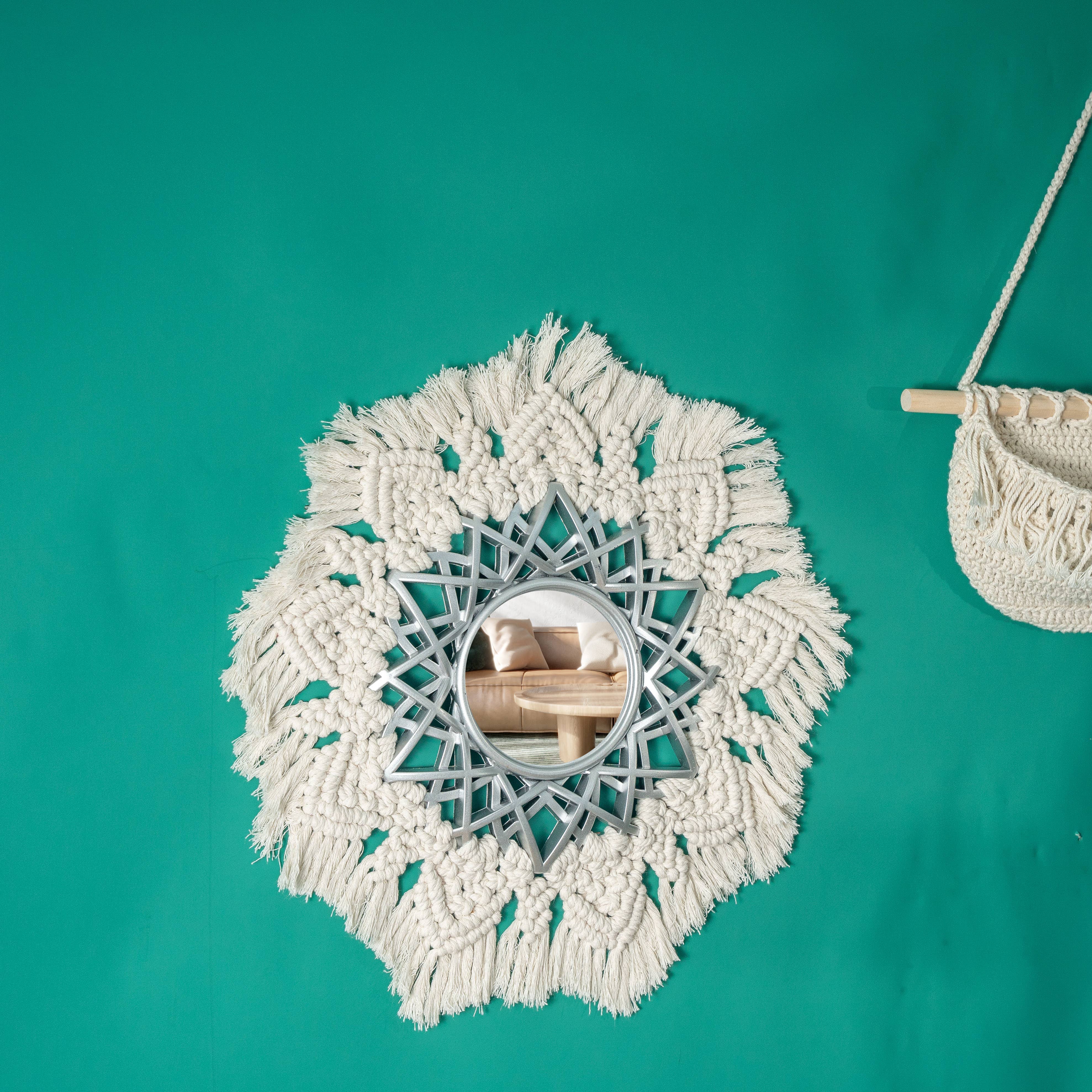 Sparkle Being - Wholesale Wall Mirror - Handmade Round Bohemia Style Wall Hanging - Macrame Mirror5