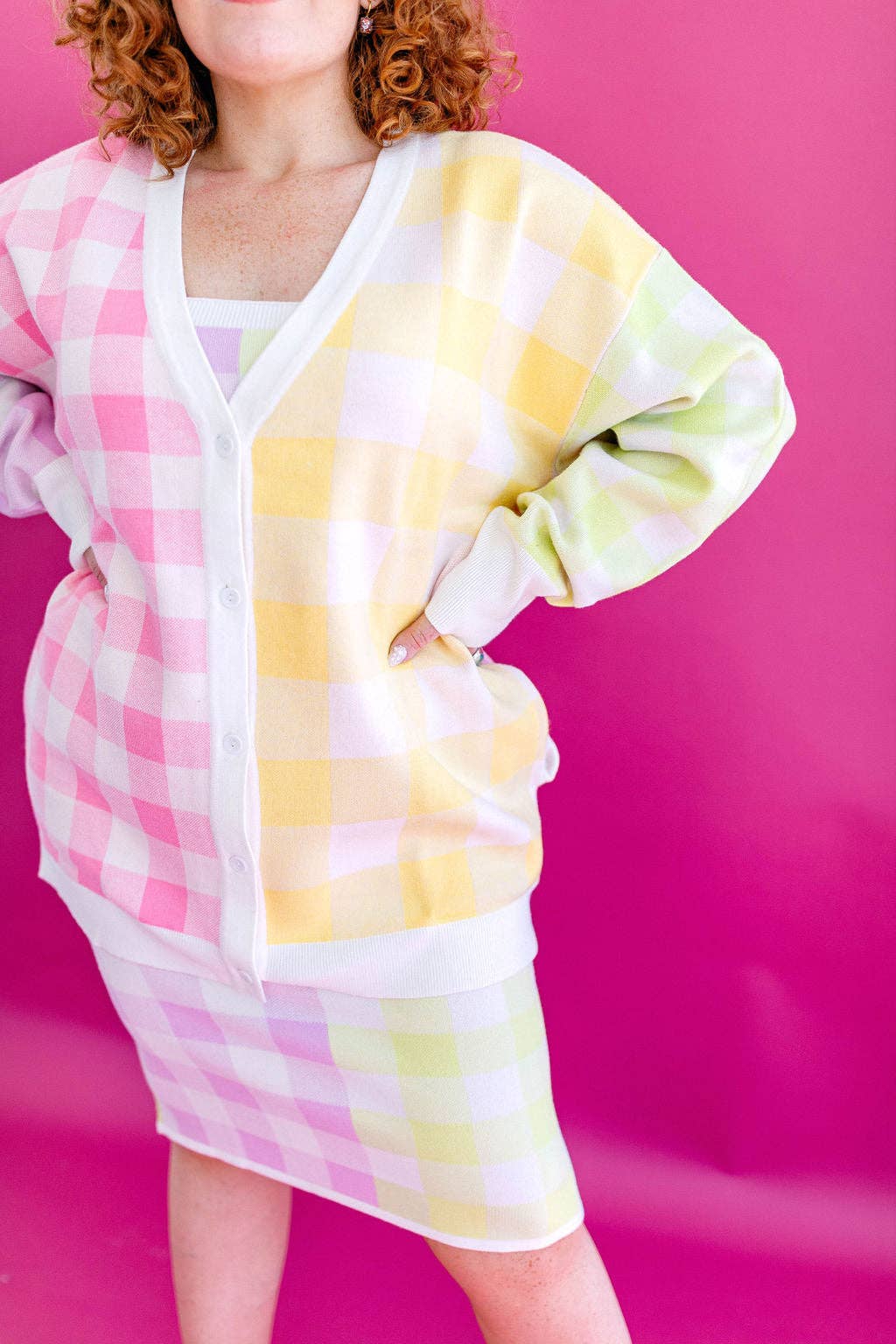 Taby Originals - Vendita all'ingrosso Vestito - Donna - TABY ORIGINALE: Set Abito a Quadretti Dolce con Cardigan IN TAGLIE XS-5X** PREORDINE PROMO***1