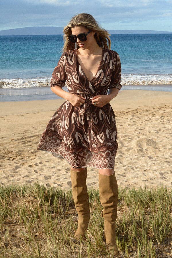 Ambiente - Wholesale Dress - Women's - V-NECK PRINT DRESS - D2023LA02410