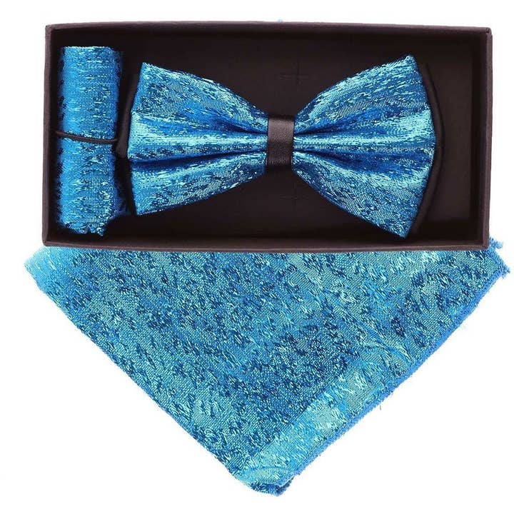 Dubal Brothers - Wholesale Bow Tie - Men's - VITTORIO FARINA Rhinestone Bowtie & Pocket Square by Classy Cufflinks5
