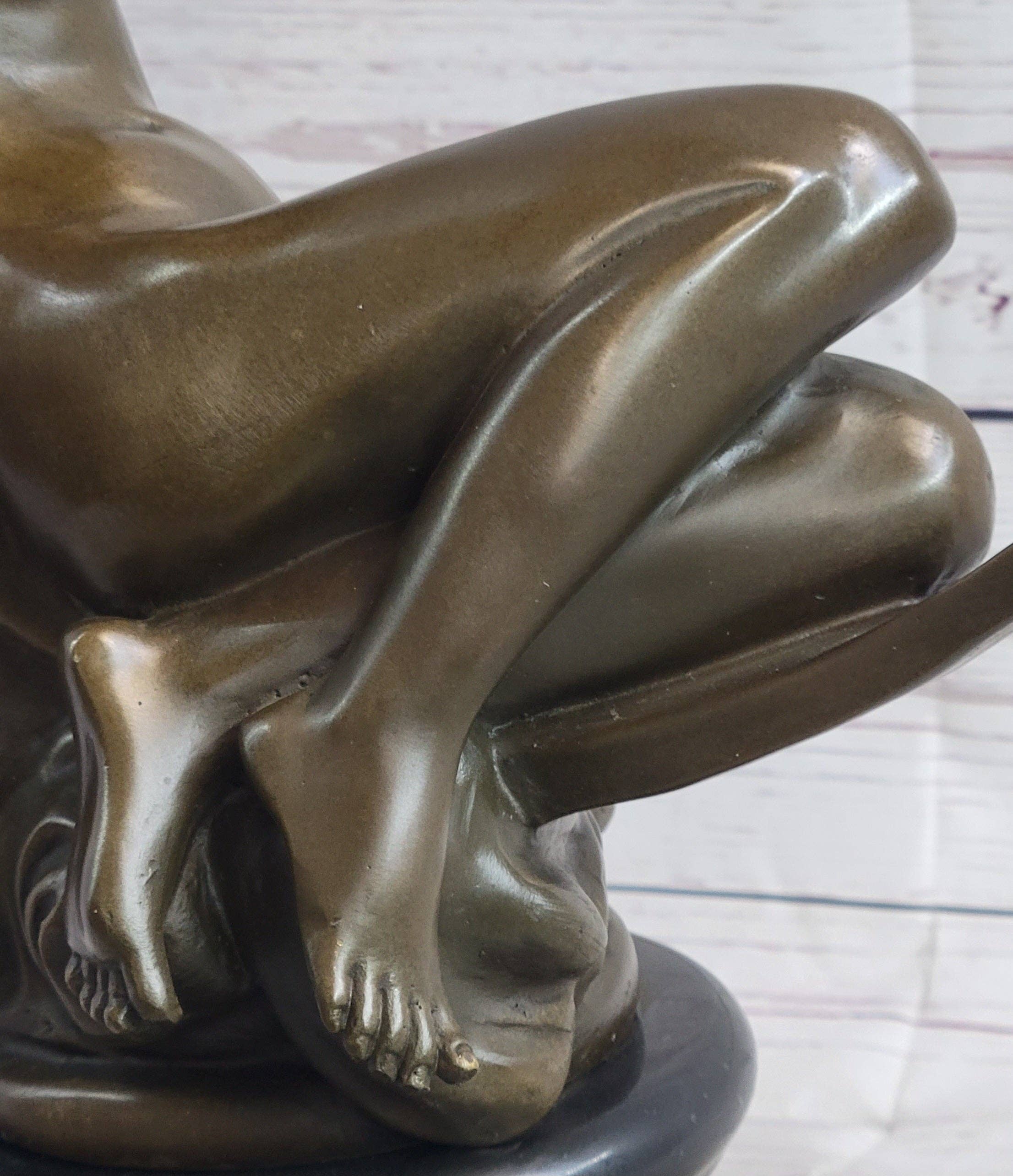 Bronzhaus - Wholesale Sculpture - Diana on a Crescent Moon by Séraphin Denécheau Bronze Sculpture on Marble Base7