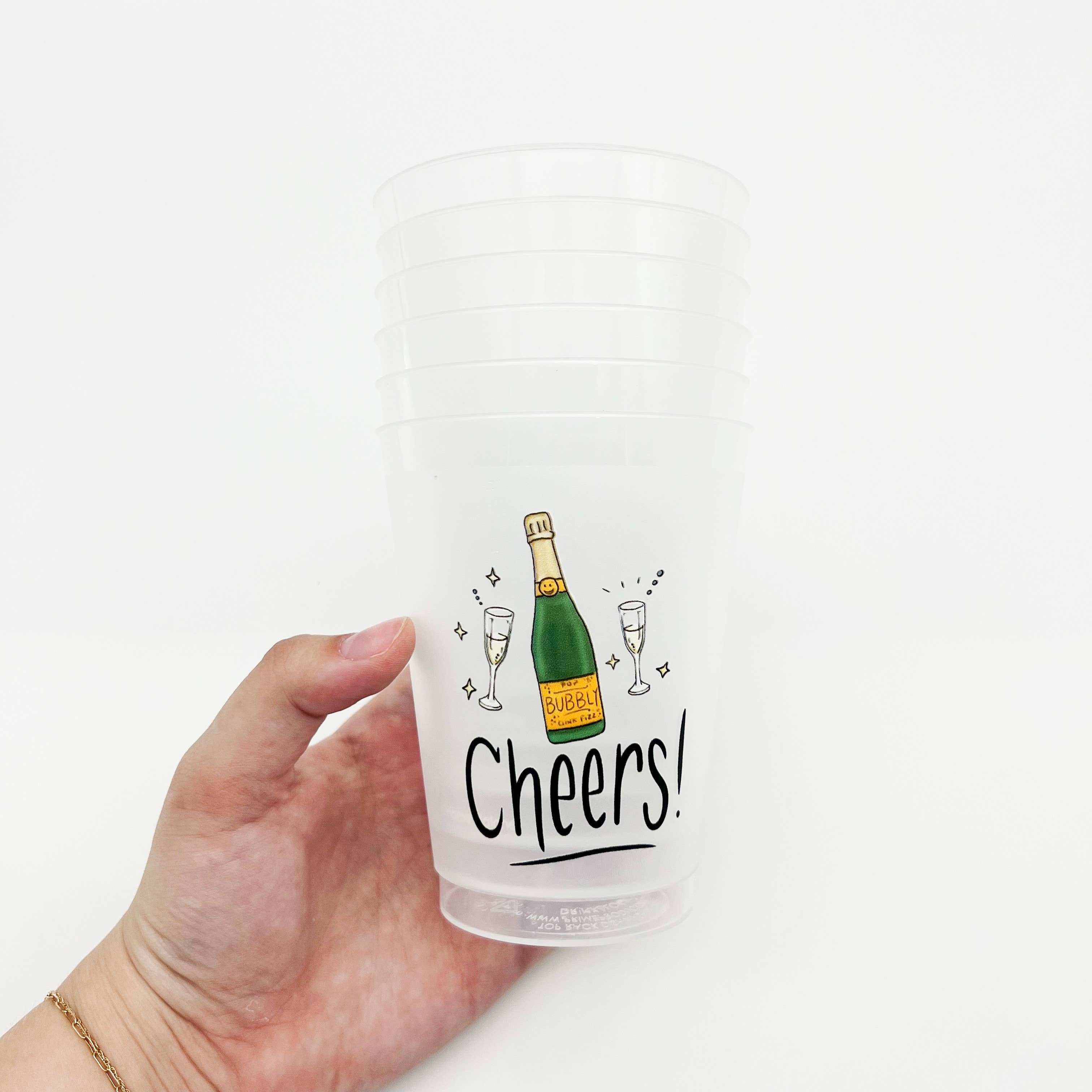 Home Malone - Venta al por mayor Taza desechable - Set de copas Champagne Cheers Party, para celebrar una fiesta con burbujas3