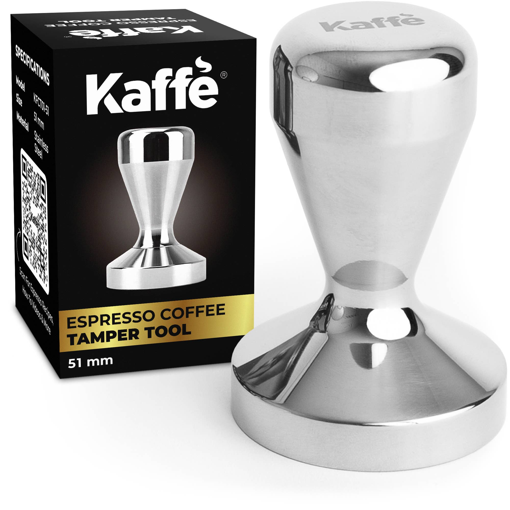 Kaffe - Vente Machine à expresso - Kaffe Tamper en acier inoxydable 51 mm - Outil presseur espresso premium0