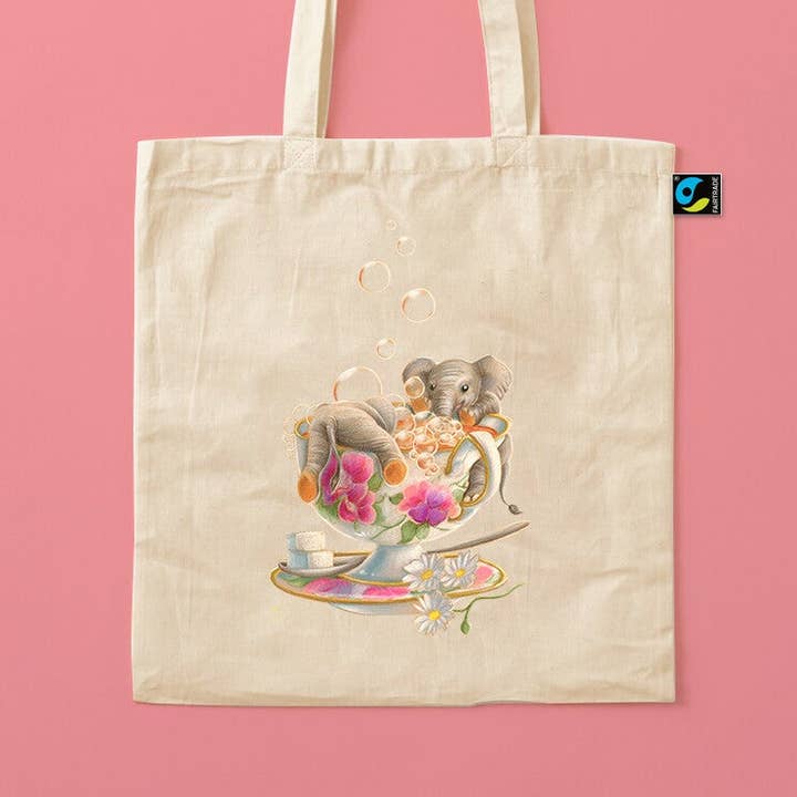 Sac à thé Elephanto Bubbles Elephant pour la vente par Digitaldreamcloud