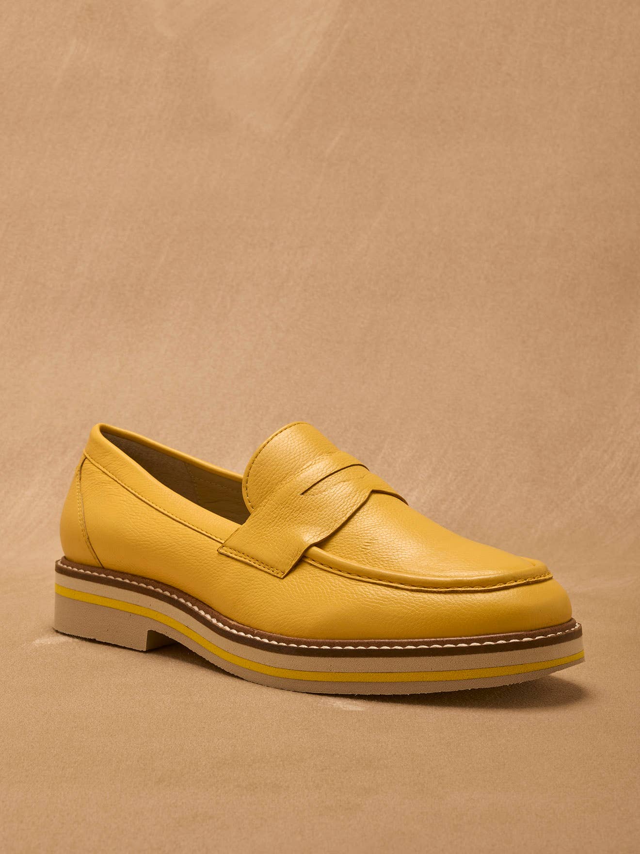 Yellow Leather moccasins with aerated sole® (2012056_0038) for wholesale on Faire1