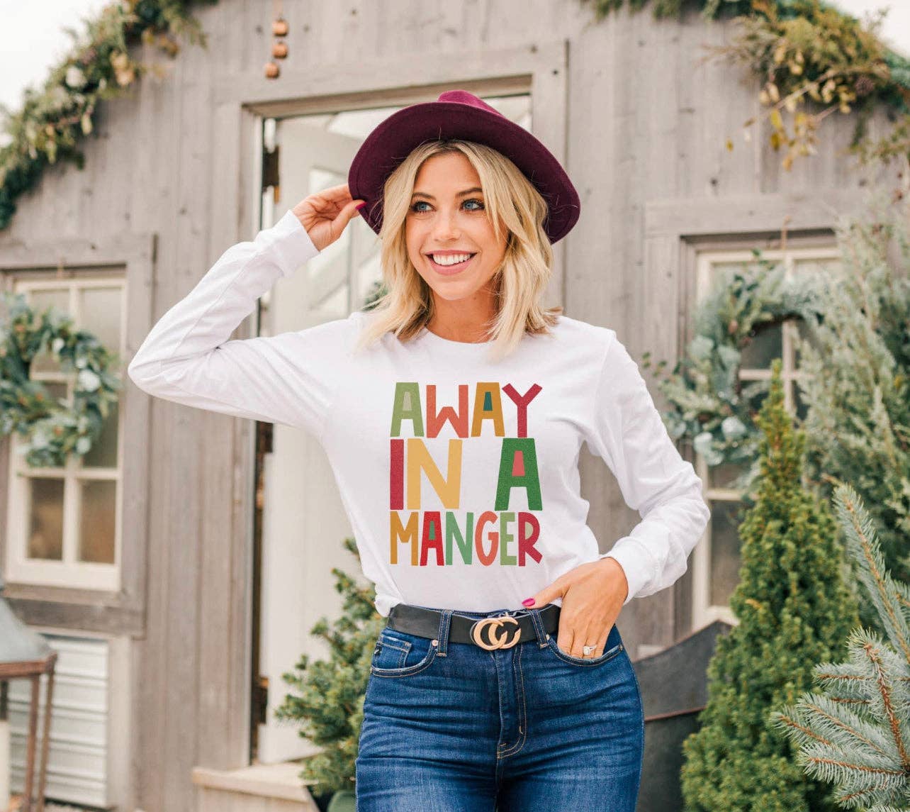 Cypress Slough Outfitters - Wholesale Screen Printed T-Shirt - Women's - Away in a Manger0