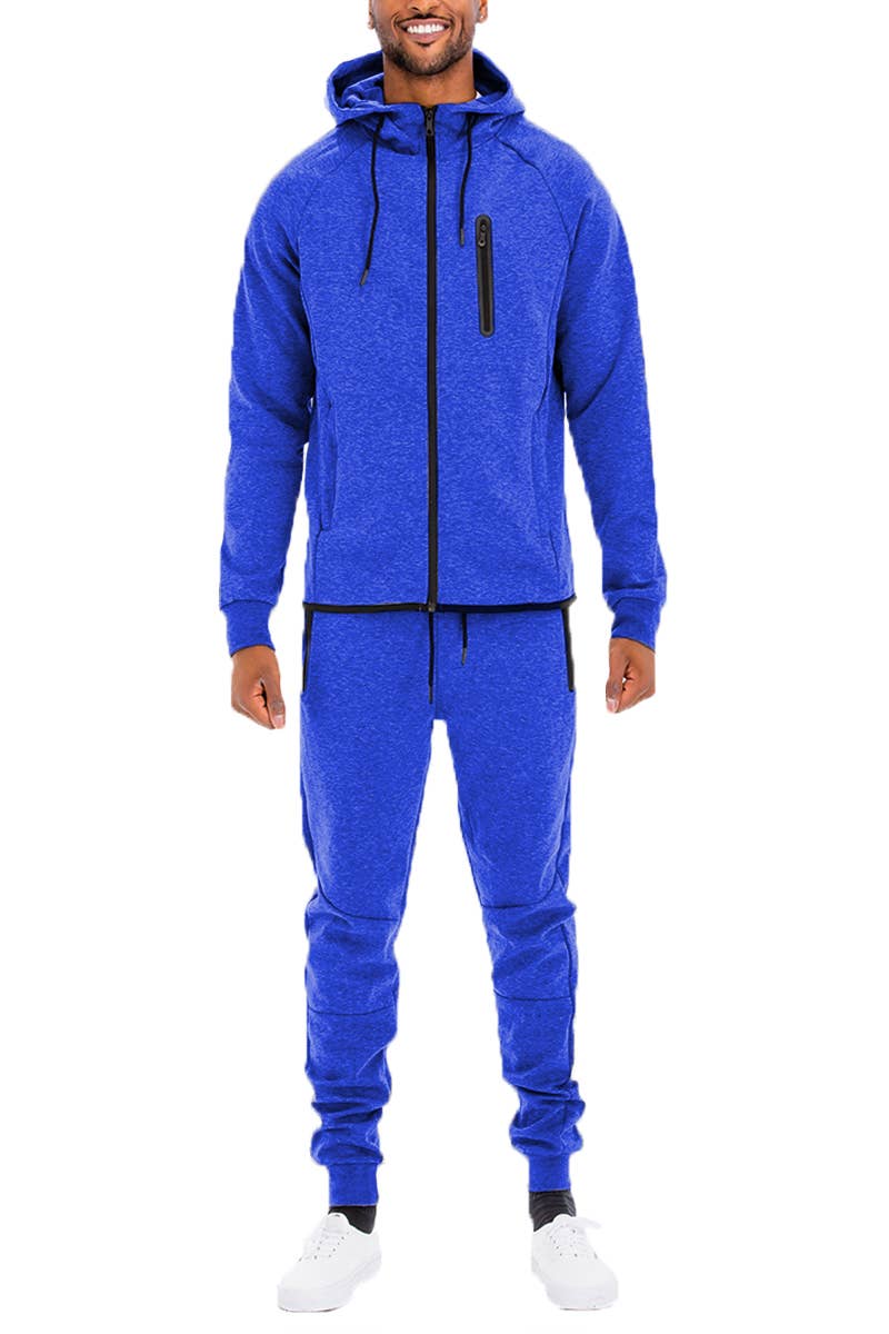 WEIV - Wholesale Tracksuit - Men's - Solid Dynamic Active Track Suit Cotton Poly Blend Track Set13