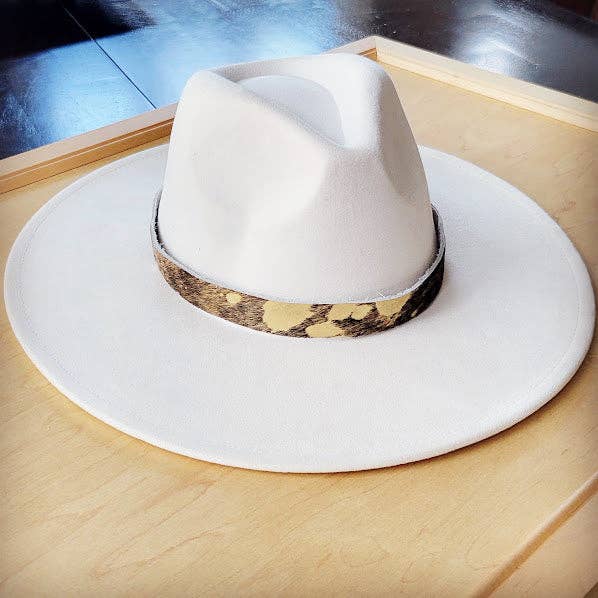 **Tan Metallic Leather Hat Band Only 984b for wholesale by The Jewelry Junkie