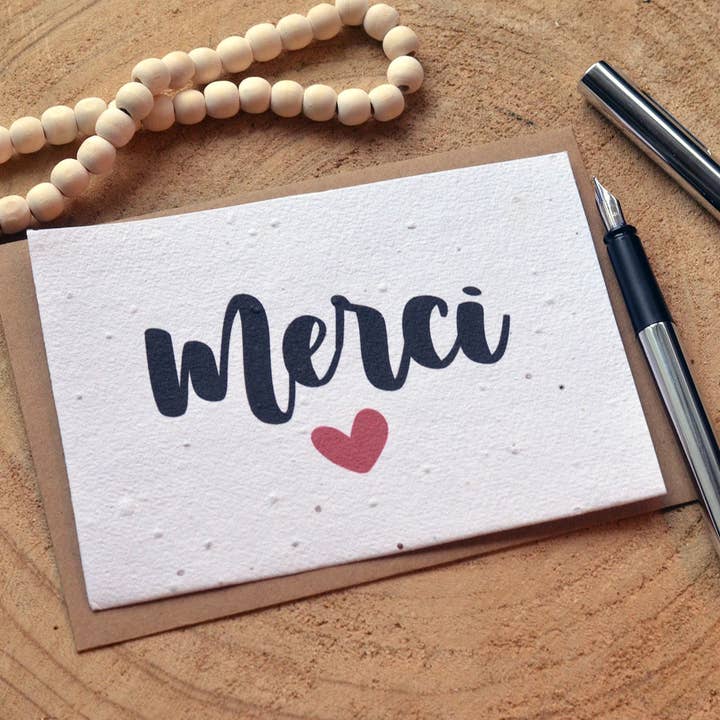 Plantable Card Thank You Heart for wholesale by Carte À Pousser