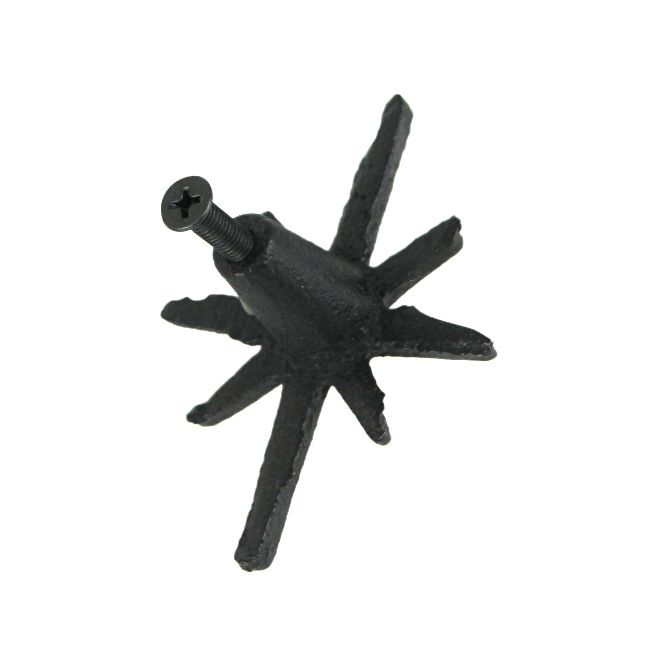 Zeckos - Wholesale Knob/Pull - Set of 6 Cast Iron Knobs - Starburst - Black2