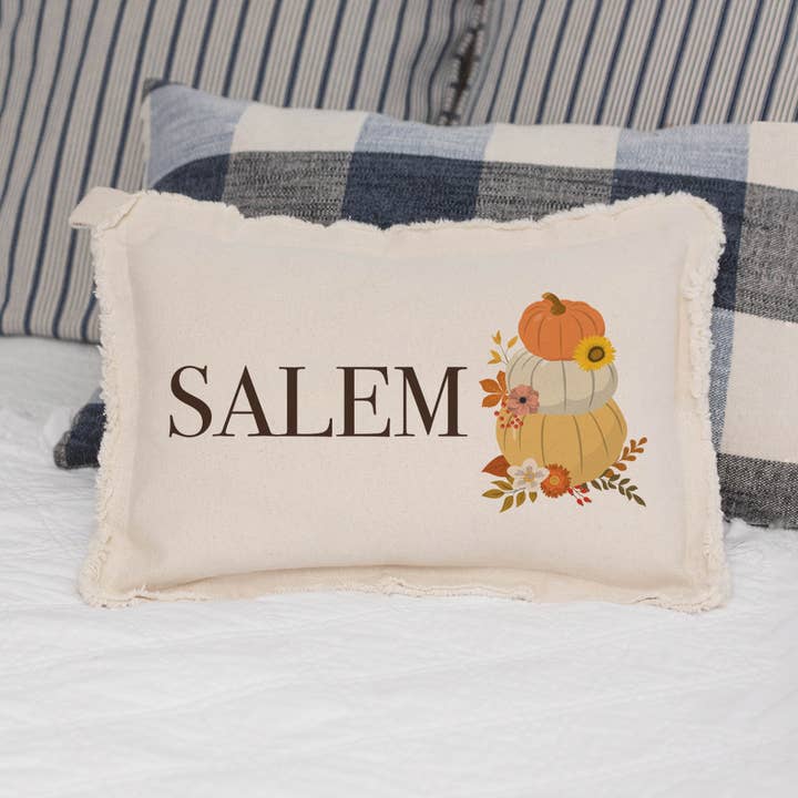 Almohada lumbar personalizada de calabazas pastel apagadas apiladas para venta al por mayor de Rustic Marlin