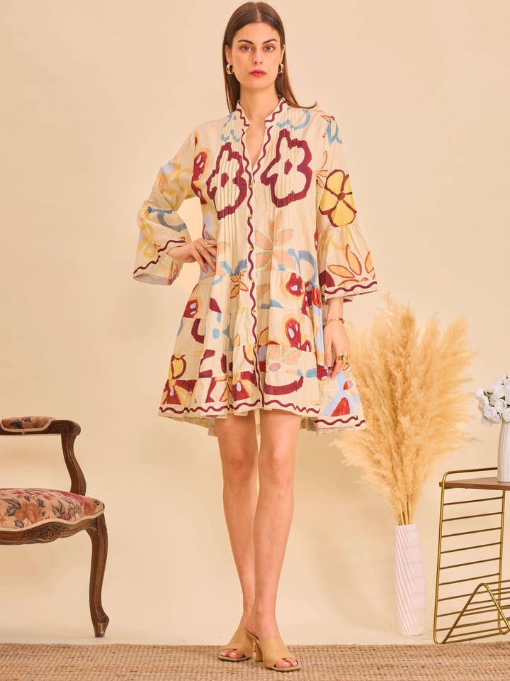 Beige short cotton dress - Orice for wholesale on Faire1