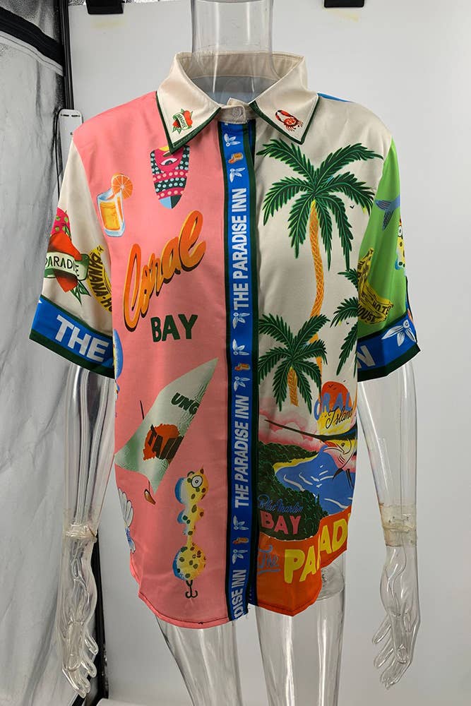 UNISHE - Wholesale Top & Pant Set (NOT Loungewear) - Women's - Summer Beach Vacation Printing 2pcs Pants Set JRM0576