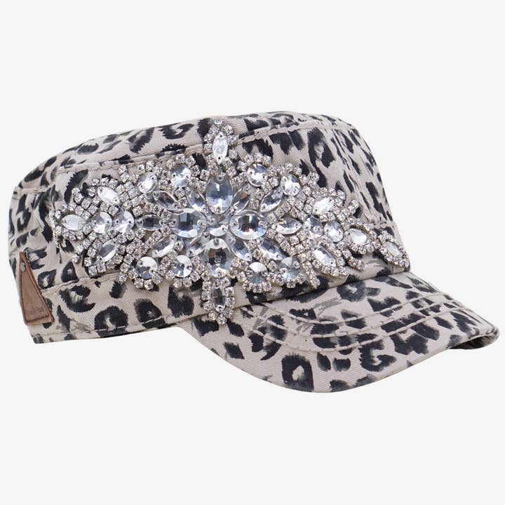 Olive & Pique - Wholesale Baseball Cap - Women's - Abstract Bejeweled Bling Glitz Cadet Cap, Adjustable