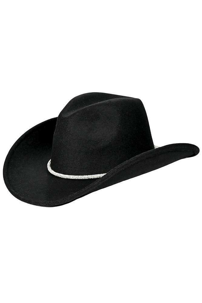 Hana – Chapéu de cowboy - Mulher por atacado – Chapéu de Feltro Vegano C.C Cowboy com Faixa de Strass0