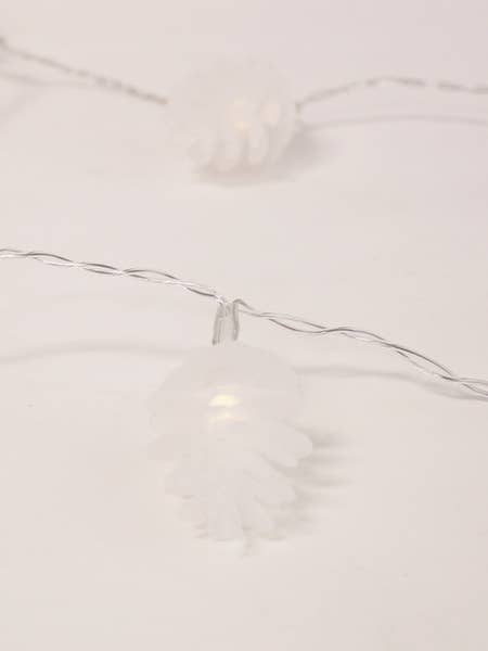 DENNENAPPELLICHTSET VAN ZACHT PLASTIC MET 10 LEDS. WARM WITTE LICHTEN voor wholesale door Perfect Holiday