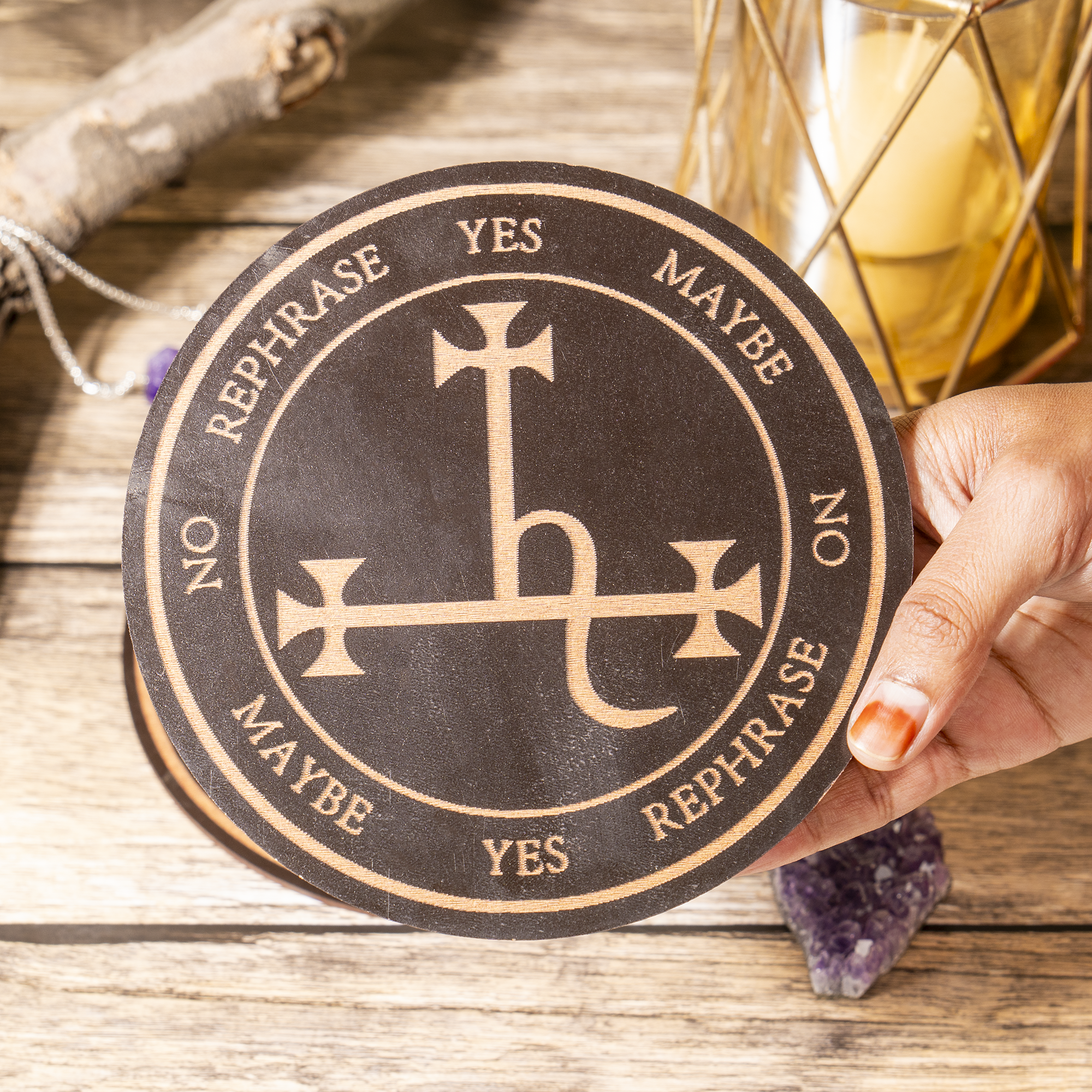 Soothing Crystals - Wholesale Meditation Supplies - 6" Lilith Sigil Altar | Pendulum Board |Feminine Sigil Board1