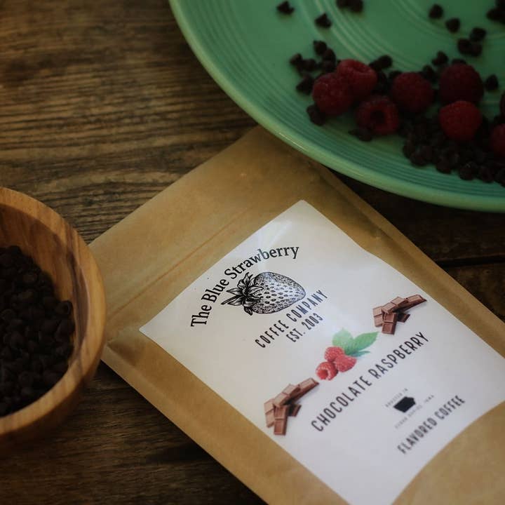 The Blue Strawberry Coffee Co - Wholesale Ground Coffee - Chocolate Raspberry (Flavored Coffee)