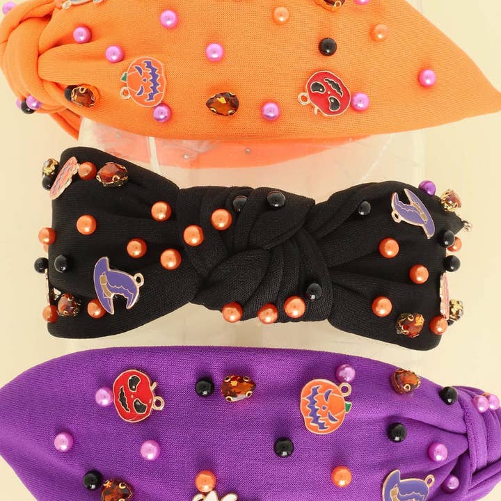 SP Sophia Collection - Wholesale Fashion Headband - Women's - Halloween Top Knot Headband with Pumpkin, Ghost, and Witch3