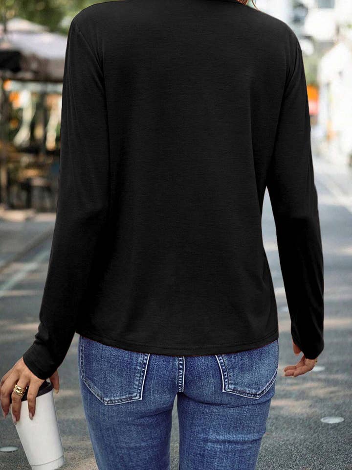 Lovesoft - Wholesale Knit Top - Women's - Asymmetric Seam Detail Solid Color Long Sleeve Top11