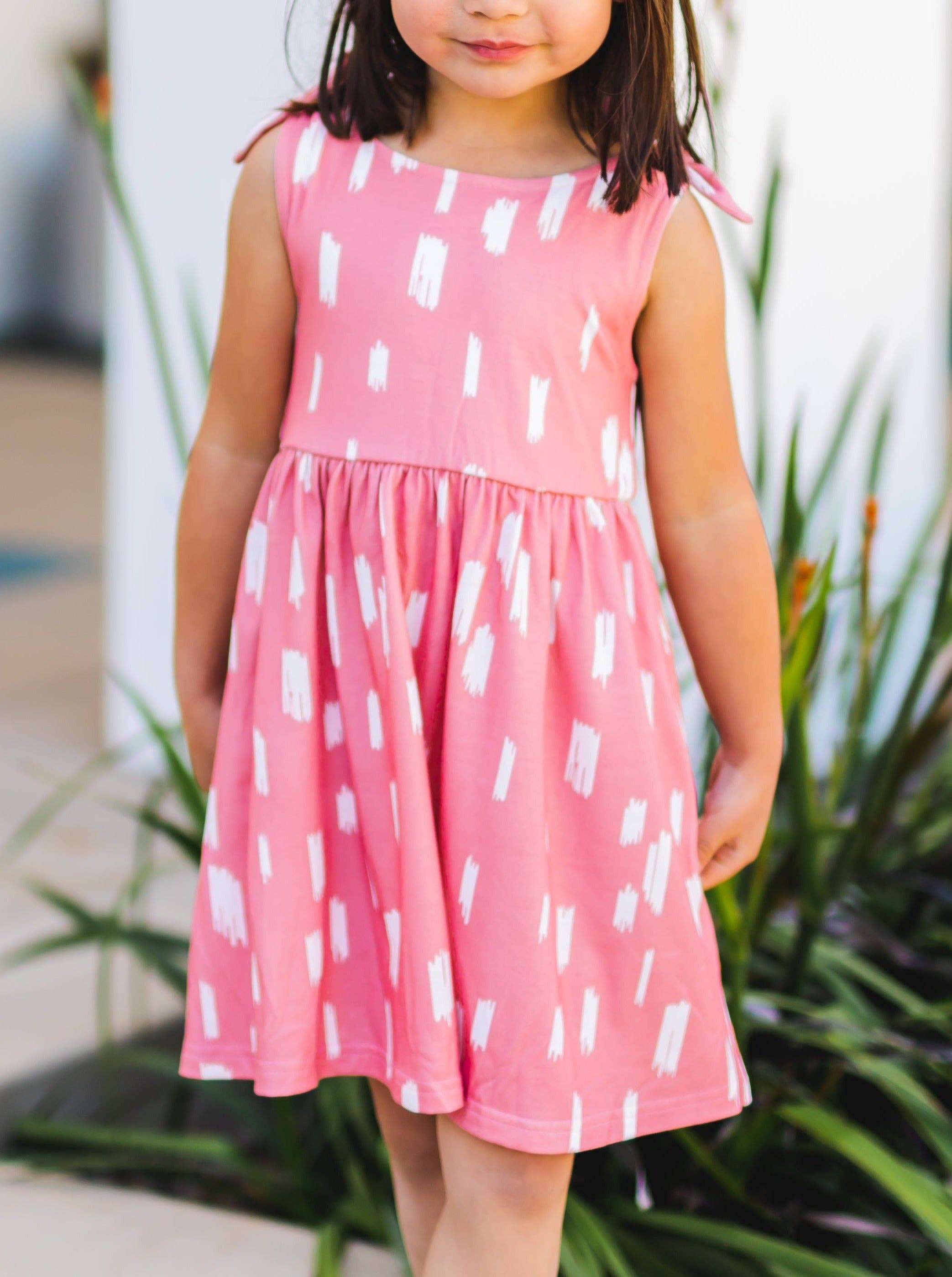 Tickled Teal - Wholesale Dress - Kids - Knotted Shoulder Tank Little Girls Dress4