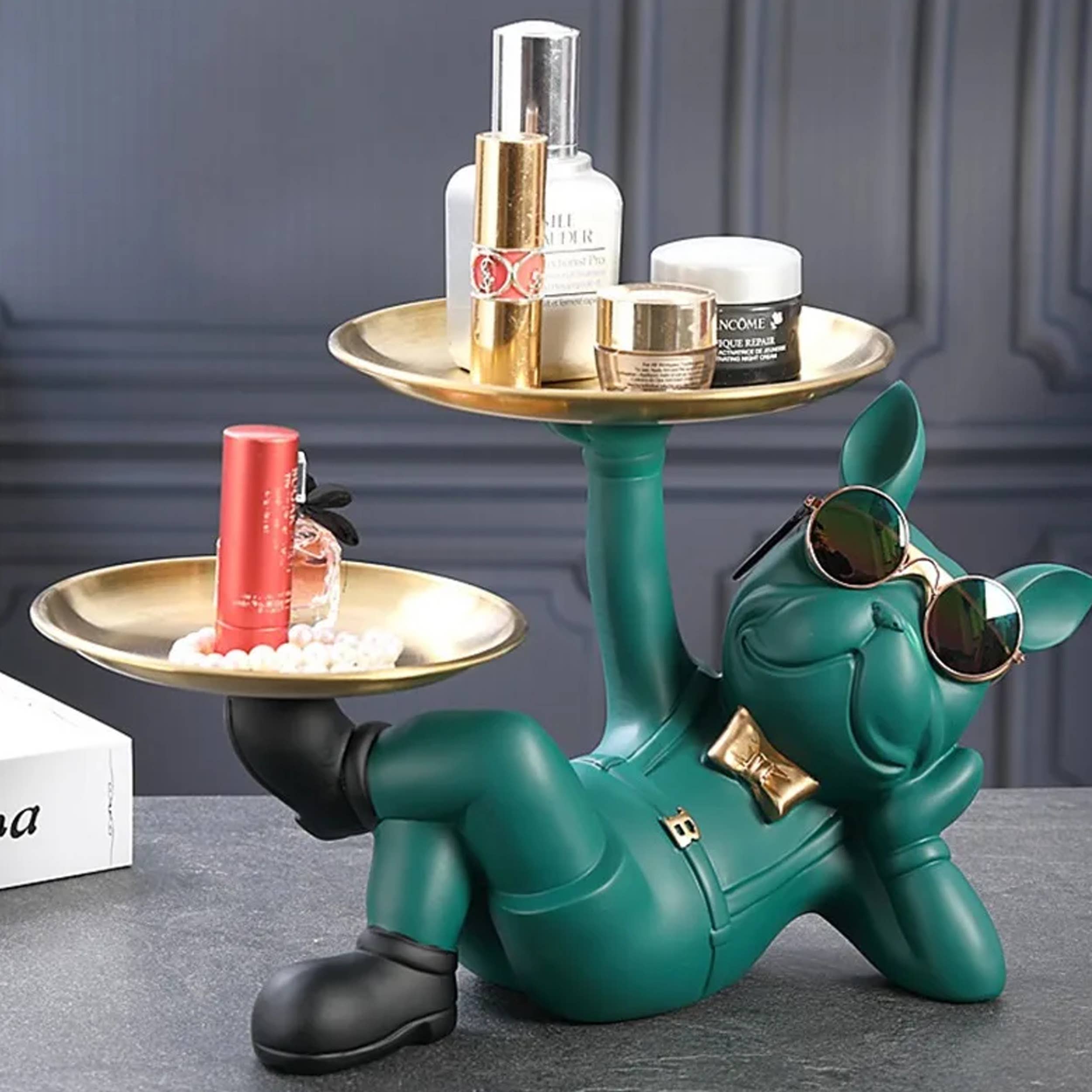 Buddha Ayurveda - Wholesale Sculpture - Dog Butler Statue with Tray For Home Decor - Assorted Bulk5