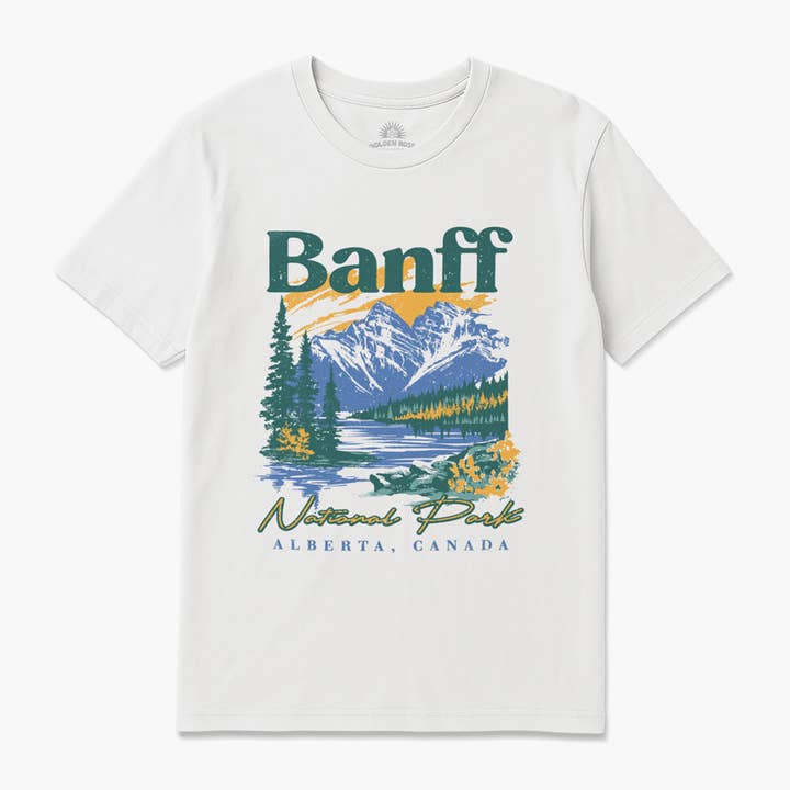 Golden Rose - Wholesale T-Shirt (Graphic) - Unisex - Banff National Park Graphic Tee – Vintage Mountains Shirt 3