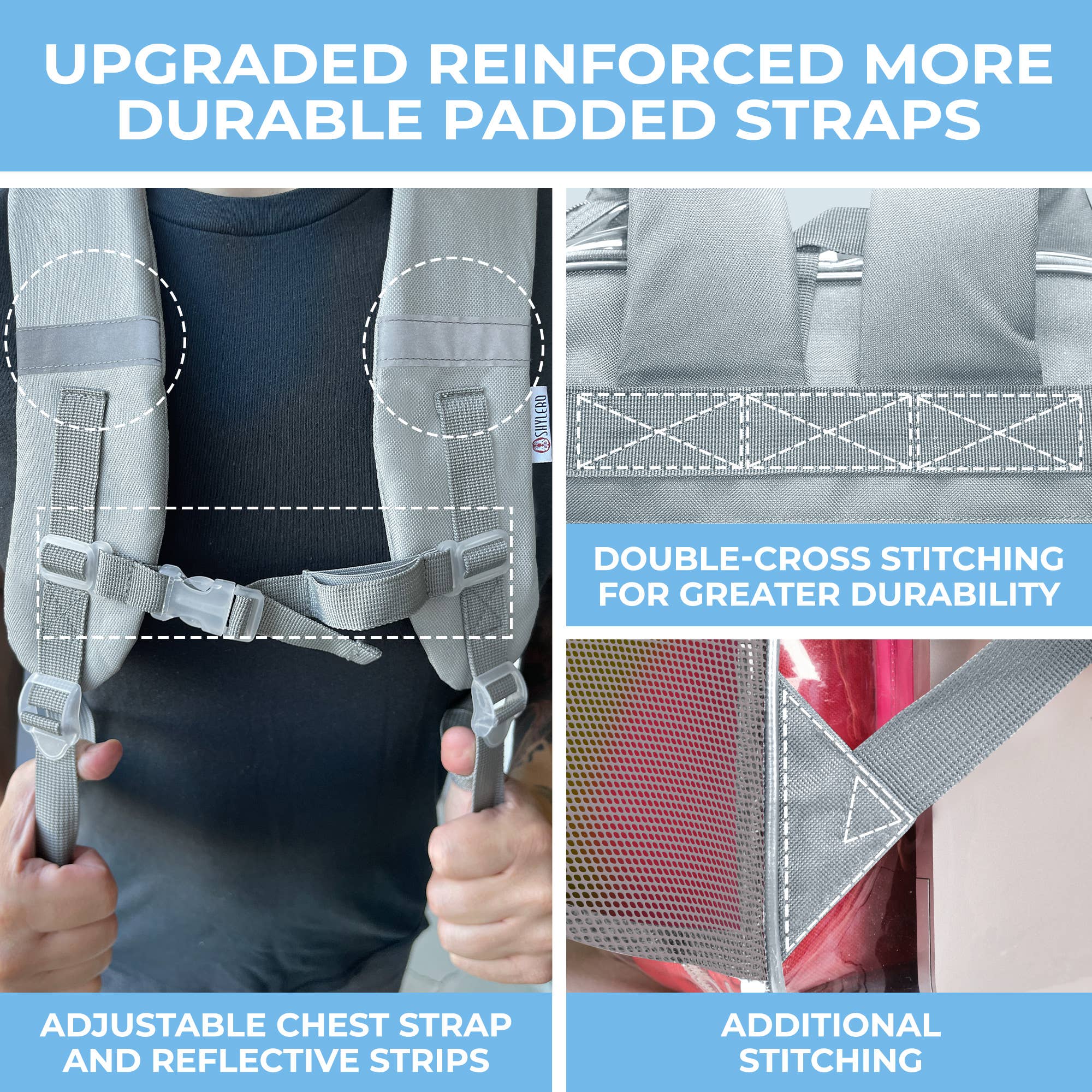 Clear Backpack For School XL | Top YKK® Zip | Gray Rhino for wholesale on Faire6