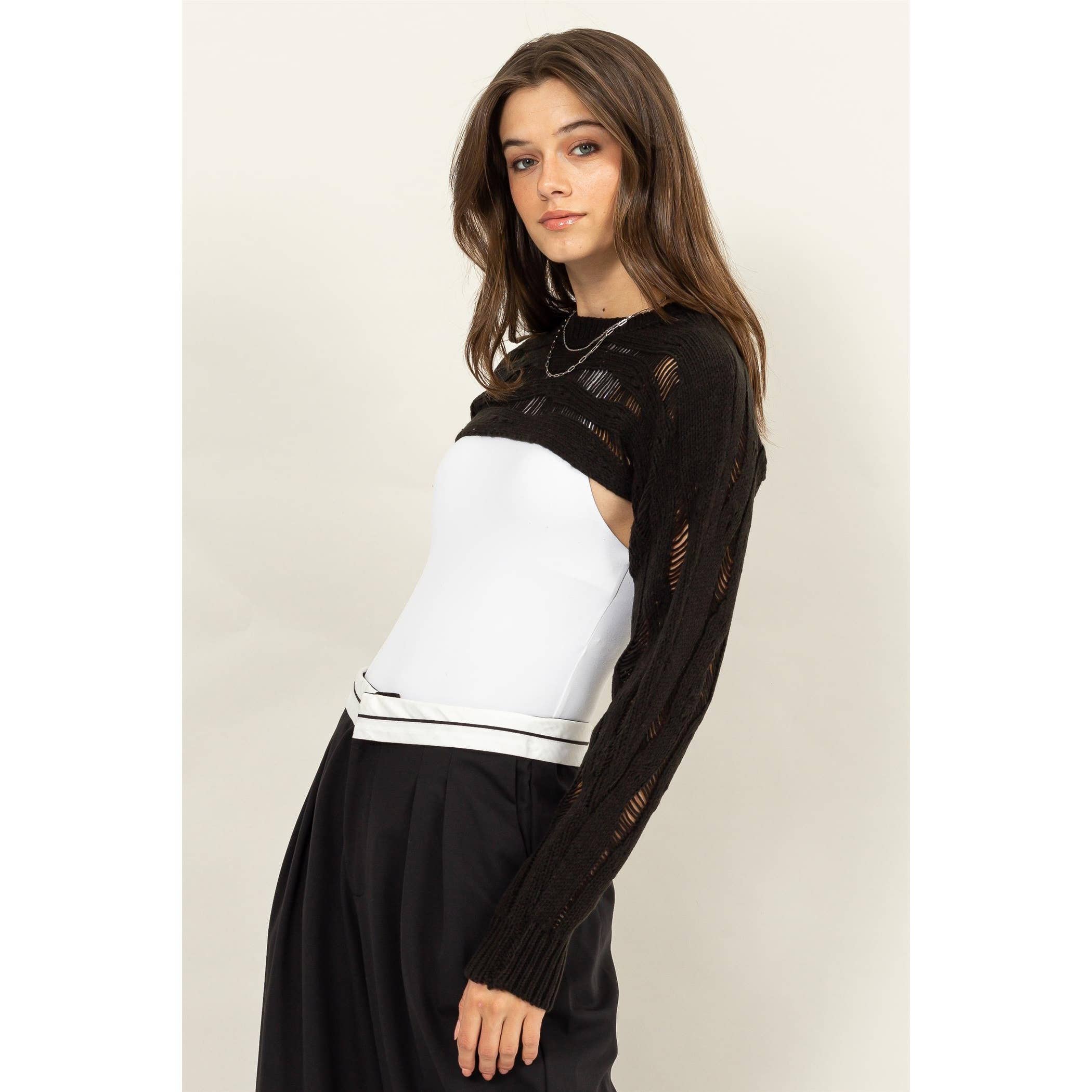 HYFVE - Wholesale Knit Sweater - Women's - Open Knit Shrug Sweater13