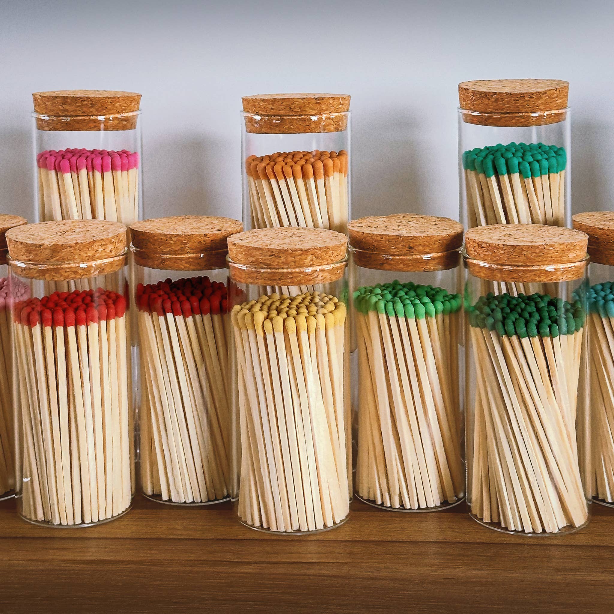 Thankful Greetings - Vendita all'ingrosso Fiammifero - Fiammiferi di sicurezza da 10 cm in barattolo con tappo in sughero grande - colori a scelta23