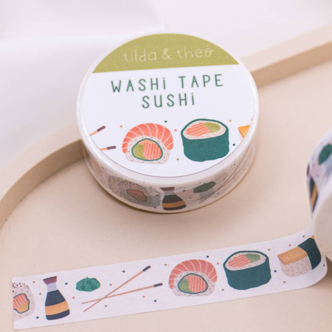Tilda&Theo - Wholesale Washi Tape - Washi Tape Sushi/Nigiri - Masking Tape Japan