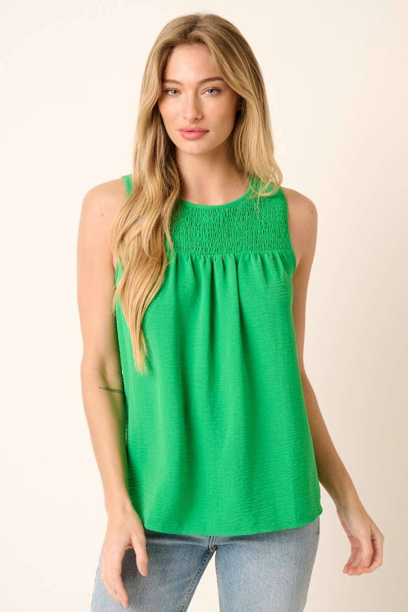 mittoshop – wholesale Blouse – Women’s – AIRFLOW SMOCKED YOKE SLEEVELESS BLOUSE21