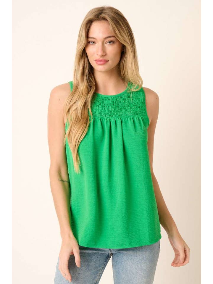 mittoshop - Wholesale Blouse - Women's - AIRFLOW SMOCKED YOKE SLEEVELESS BLOUSE21